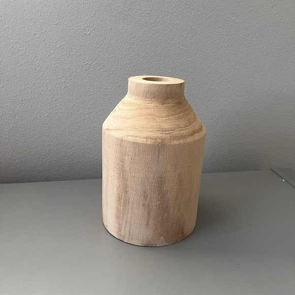Project 62 Texture Vase Large Wood‎ Light Brown Solid Cylinder - Picture 1 of 5